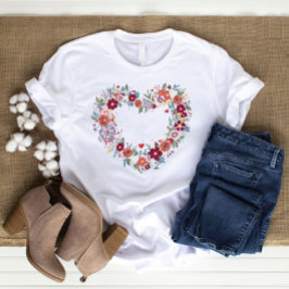 Retro Hart Wildbloemen Liefhebber T-shirt
