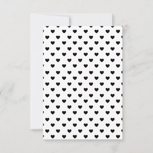 Retro Hart Zwart & Wit Baby shower Bedankkaart (Achterkant)