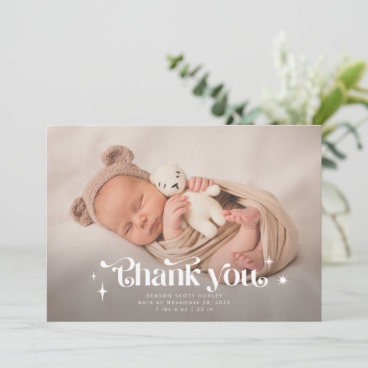 Retro Hartelijk dank voor de aankondiging van de a (Staand voorkant)