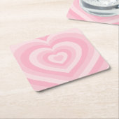 Retro  Harten Baby Roze Kartonnen Onderzetters (Schuin)