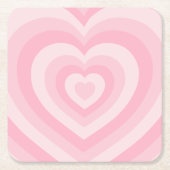 Retro  Harten Baby Roze Kartonnen Onderzetters (Voorkant)