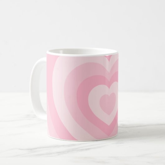 Retro  Harten Baby Roze Koffiemok (Voorkant links)