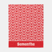 Retro Harten en Bogen Rode Valentijnsdag Fleece Deken (Voorkant)