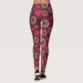 Retro Harten en Cirkels Patroon Leggings (Achterkant)