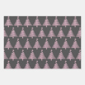  Retro Harten Kerstboom Roze en Grijs Inpakpapier Vel (Voorkant 3)