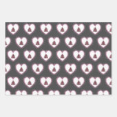  Retro Harten Kerstboom Roze en Grijs Inpakpapier Vel (Voorkant 2)