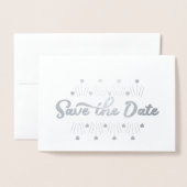 Retro Harten Save the Date Foto Folie Kaarten (Voorkant met envelop)