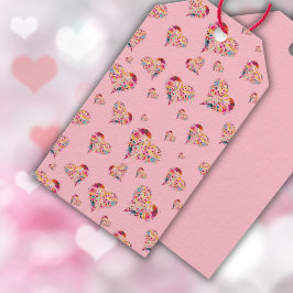 Retro Harten Valentijns Cadeaulabel