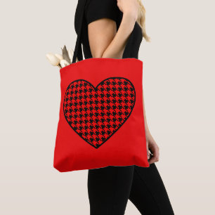 Retro hartentassen tote bag