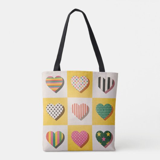 Retro hartrooster Canvas tas (Achterkant)