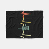 Retro Hartslag Discgolf  Fleece Deken (Voorkant (Horizontaal))