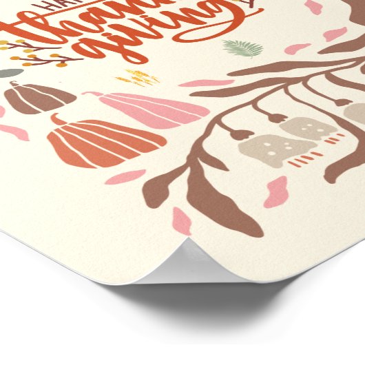 Retro Harvest Happy Thanksgiving Poster (Hoek)