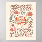 Retro Harvest Happy Thanksgiving Poster (Voorkant)
