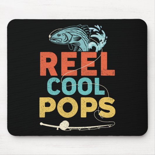 Retro Hasp Cool Pops Vissen Vaderdag Visser Muismat (Voorkant)