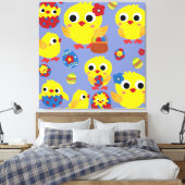 Retro Hatch Easter Eggs Canvas Afdruk (Insitu (Slaapkamer))