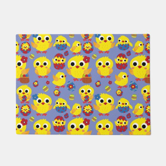 Retro Hatch Easter Eggs Deurmat (Voorkant)