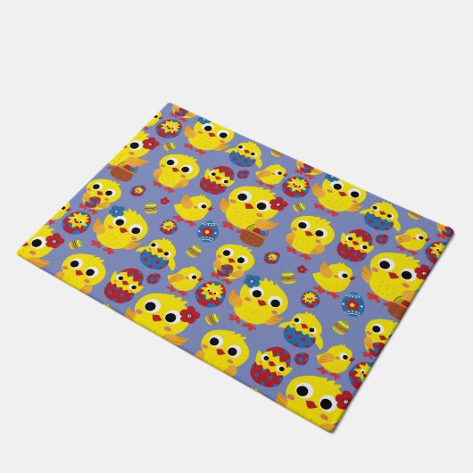Retro Hatch Easter Eggs Deurmat (Schuin)