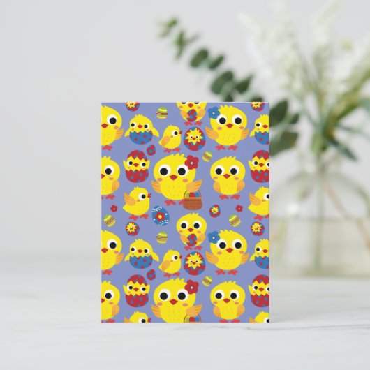 Retro Hatch Easter Eggs Feestdagenkaart (Staand voorkant)