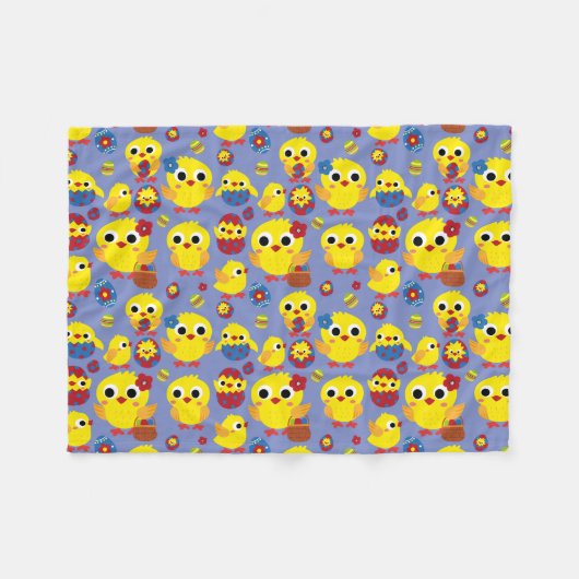 Retro Hatch Easter Eggs Fleece Deken (Voorkant (Horizontaal))