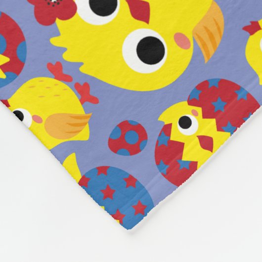 Retro Hatch Easter Eggs Fleece Deken (Hoek)