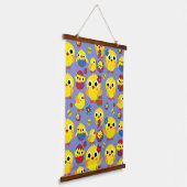 Retro Hatch Easter Eggs Hangend Wandkleed (Gebogen)