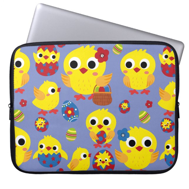 Retro Hatch Easter Eggs Laptop Sleeve (Voorkant)