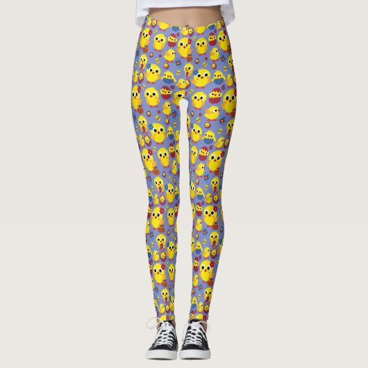 Retro Hatch Easter Eggs Leggings (Voorkant)
