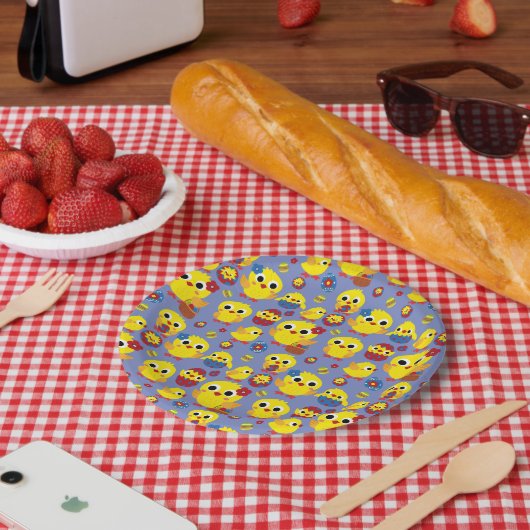 Retro Hatch Easter Eggs Papieren Bordje (Picknick)