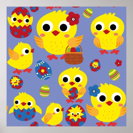 Retro Hatch Easter Eggs Poster (Voorkant)