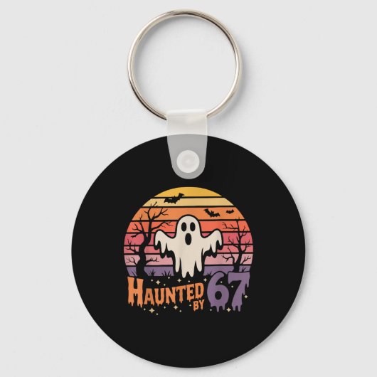Retro Haunted Meme 67 Six Seven 6 7 Sleutelhanger (Voorkant)