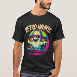 Retro Haunts 80s Ghost Shirt Funny Vaporwave Hal