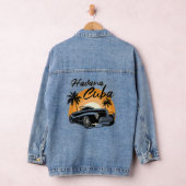 Retro Havana Cuba Sunset Caribbean Cuban S Denim Jacket (Hangar)