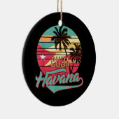 Retro Havana Cuba T-shirt Keramisch Ornament (Rechts)