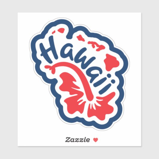 Retro Hawaï-staat Sticker (Vel)