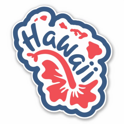 Retro Hawaï-staat Sticker (Voorkant)