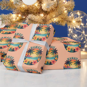 Retro Hawaï Tropisch Strand Cadeaupapier