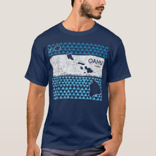 Retro Hawaiaans Eiland Oahu Hawaii Vulkaan Vakanti T-shirt