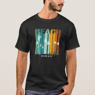Retro Hawaii HI Beach Palms Surf Vacking T-shirt