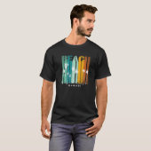 Retro Hawaii HI Beach Palms Surf Vacking T-shirt (Voorkant volledig)