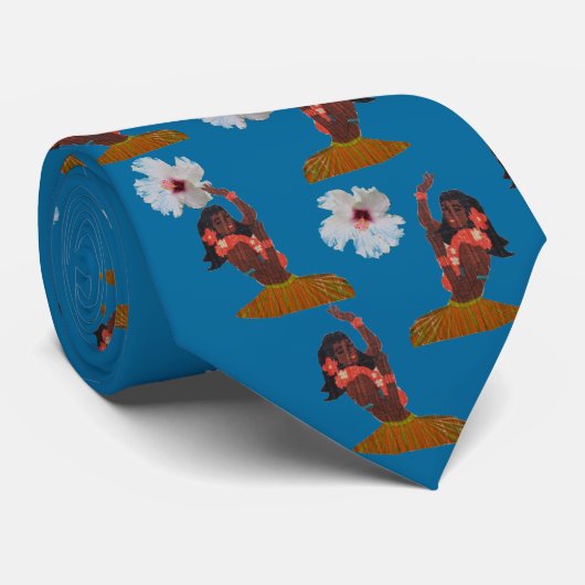 Retro Hawaii Hula Dancer Stropdas (Opgerold)