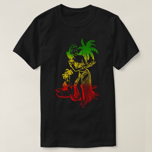 Retro Hawaii Hula Danser T-shirt (Design voorkant)