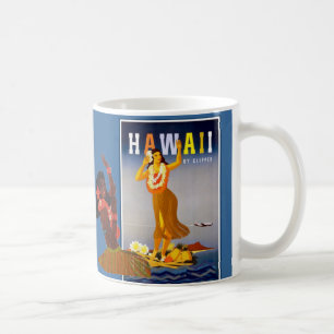 Retro Hawaii Hula Girl Art Koffiemok