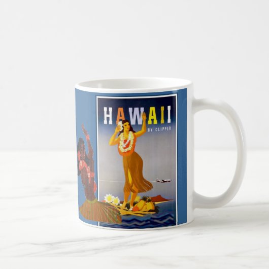 Retro Hawaii Hula Girl Art Koffiemok (Rechts)