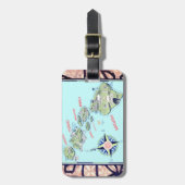 Retro Hawaii kaart Bagagelabel (Voorkant verticaal)