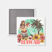 Retro Hawaii Magneet (Voorkant / Achterkant)