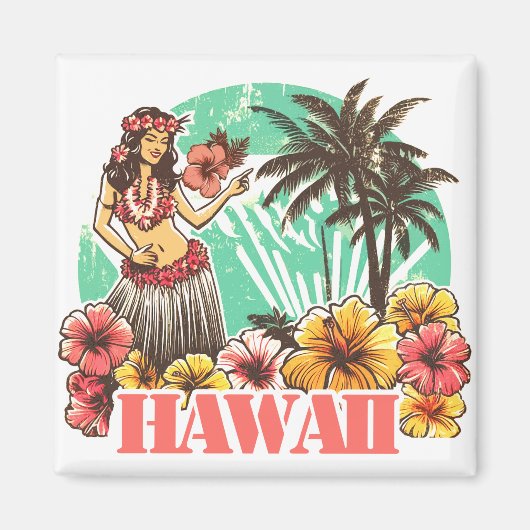 Retro Hawaii Magneet (Voorkant)