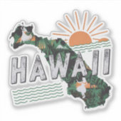 Retro Hawaii Staatsticker Sticker (Voorkant)