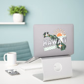 Retro Hawaii Sticker (Laptop op bureau)