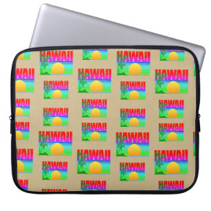 Retro Hawaii Sunset Beach Laptop Sleeve