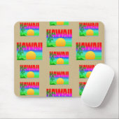 Retro Hawaii Sunset Beach Muismat (Met muis)